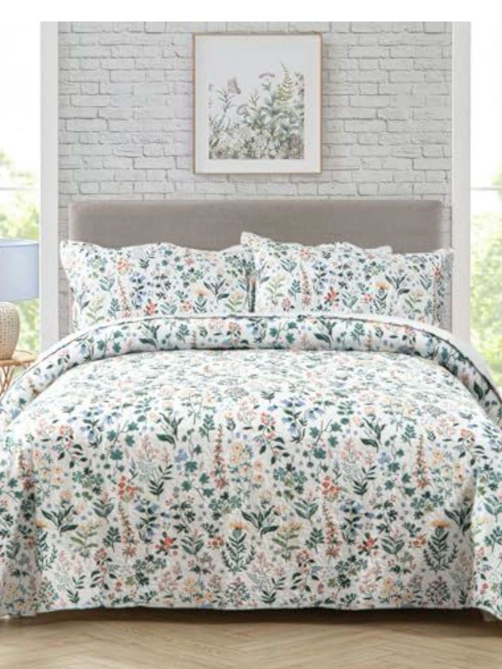 Floral Meadow Cotton Quilt Set in Multi-Color